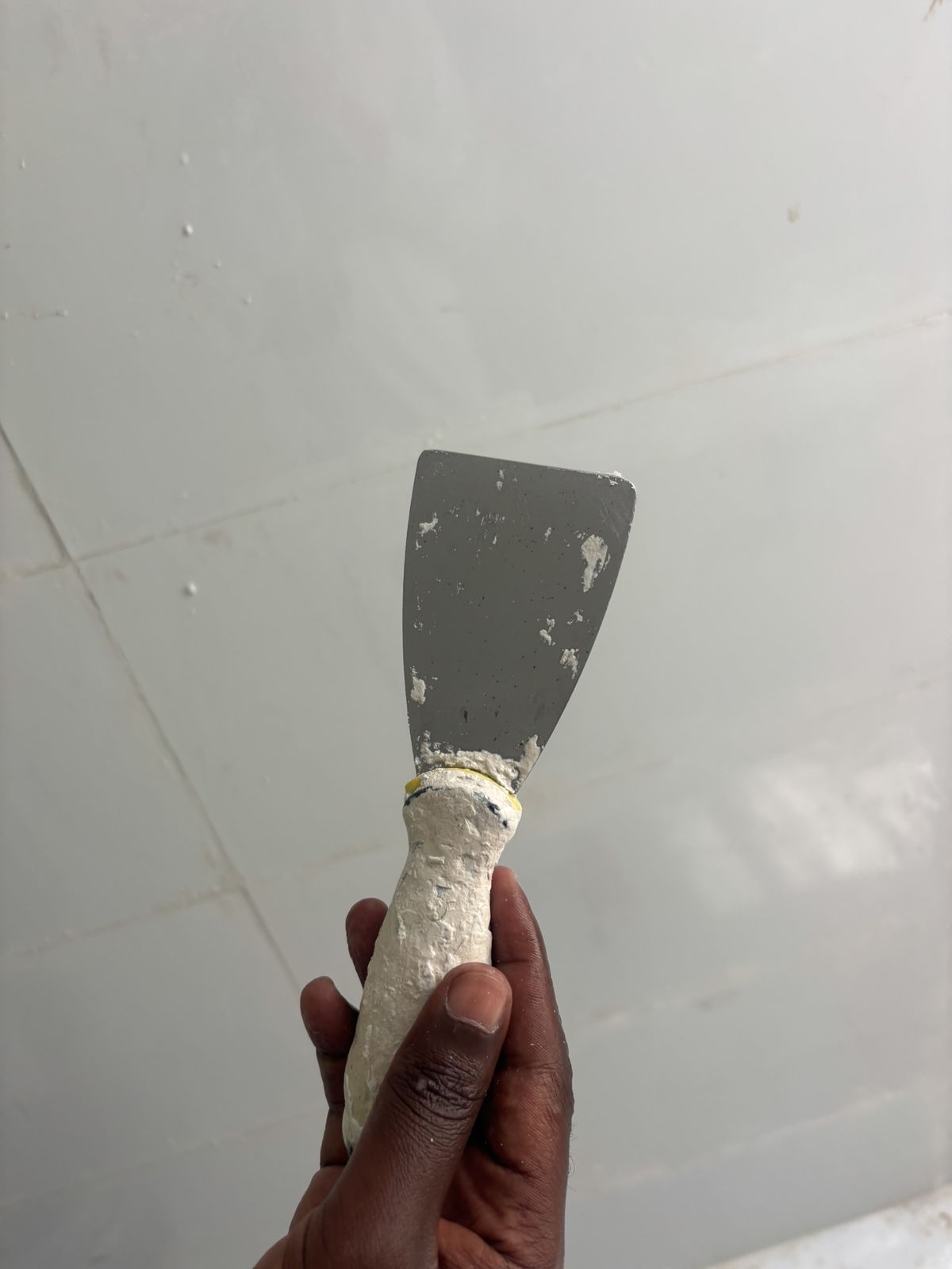 Plaster smoothed by hand
